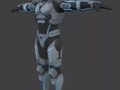 Futuristic Sci-Fi Soldier 3D Model 3D model purchase