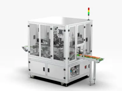 Automatic Polymer Battery Shaping and Labeling Machine 3D model