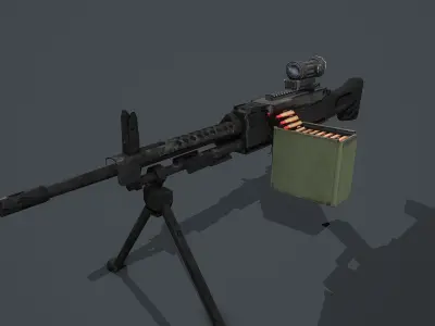 HeclerKoch 121 MG5 pack Low-poly 3D model