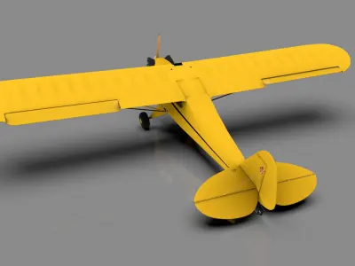 Piper Cub Low-poly 3D model