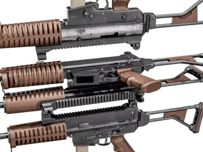 Pindad PM2 SMG Low-poly 3D model