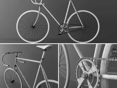 Bicycle with metal frame 3D model
