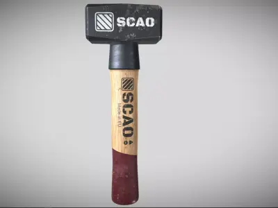 PBR Club Hammer 3D model