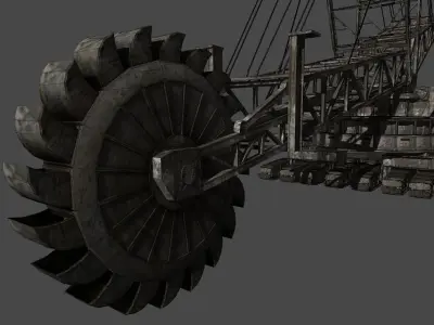 Bucket wheel excavator Low-poly 3D model