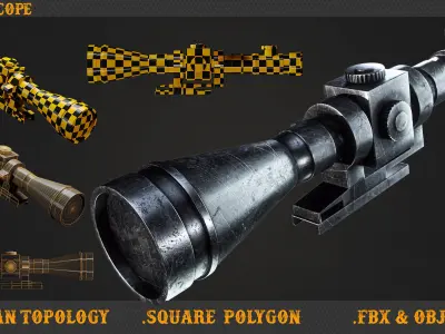5 Rifle scope Low-poly 3D model