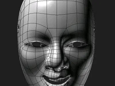 japanese woman mask 3D model