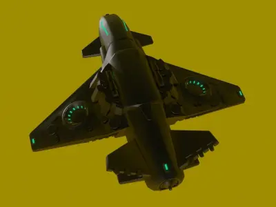 Alien Spaceship Low-poly 3D model shop
