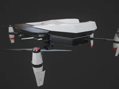 Sci-Fi Drone Low-poly 3D model 5
