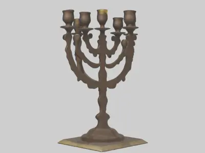 Menorah Model Low-poly 3D model