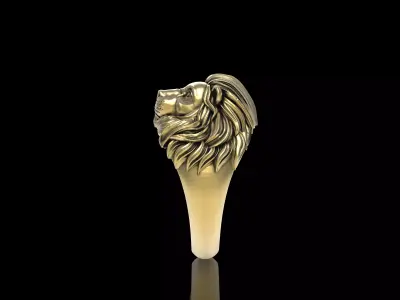 Lion Face Gents Ring 3D print model