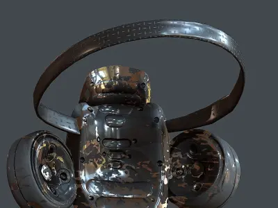 Gas mask helmet 3d model scifi Low-poly 3D model Low-poly  Low-poly 3D model