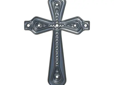 5 Christian Cross V10 3D model