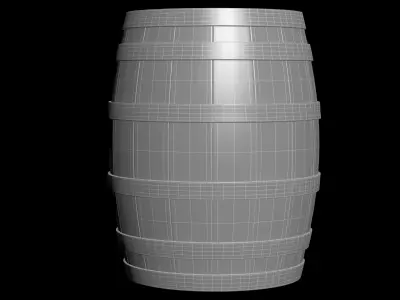 Wooden Barrel 3D model 3D model