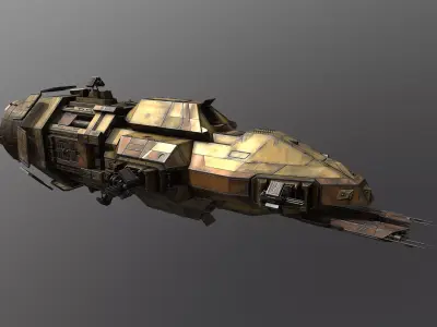 Rosinante spaceship Low-poly 3D model