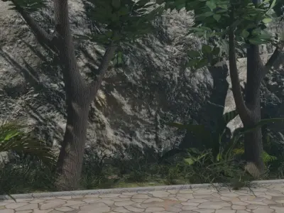Village In A Rocky Landscape 3D model