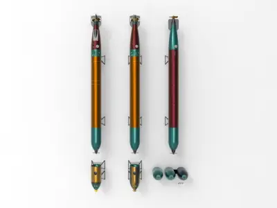 torpedos three missiles 3D model