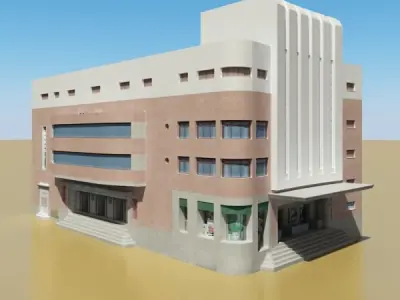 Photorealistic Low Poly Building 3D model get