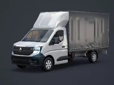 Renault Master 2025 Curtain Box Truck 3D Model 3D model