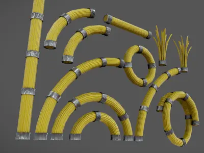 Electrical Wires 01-02-03 Low-poly 3D model