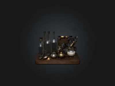 Alchemy Set Low-poly 3D model