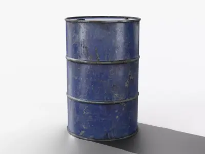 Steel Barrel - Blue - Dirty 3D model