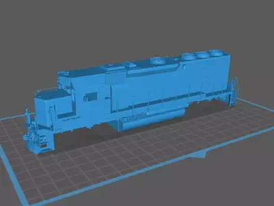 Detailed Locomotive 3D Model Editable CSX GP402 YN3 Train 3D print model