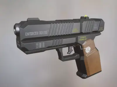 Enforcer gun Low-poly 3D model