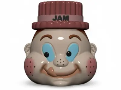 Jam jar head boy vintage 1950 3D print model