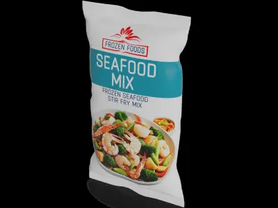 Frozen seafood Frozen Seafood Stir Fry Mix Low-poly 3D model