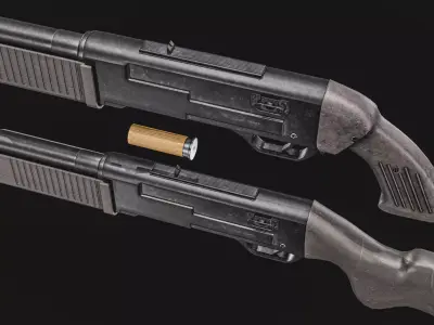 Russian KS 23 4GA Shotgun Low-poly 3D model