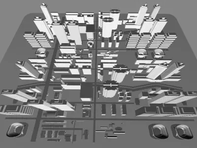 Buildings City building industrial park commercial housing 3D model V1