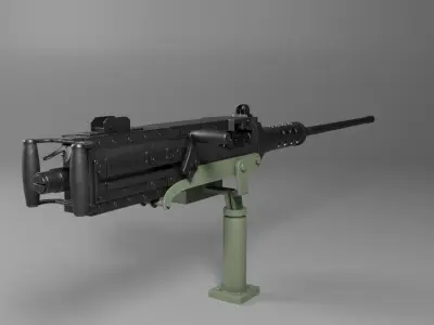 M2HB heavy machine gun  Free 3D model