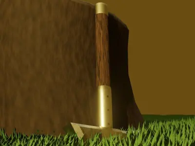 Simple Fantasy Light Hammer Low-poly 3D model
