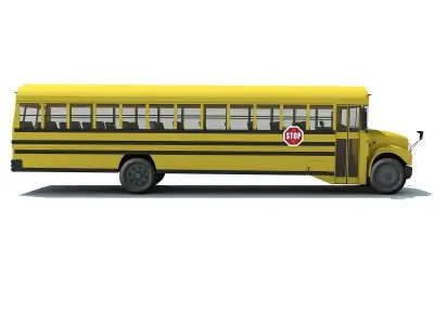 Classic School Bus 3D model