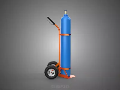 PORTABLE GAS BOTTLE CYLINDER TANK HAND TROLLEY TRUCK DOLLY CART 3D model