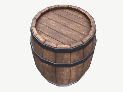 Wood Barrel Low-poly 3D model buy