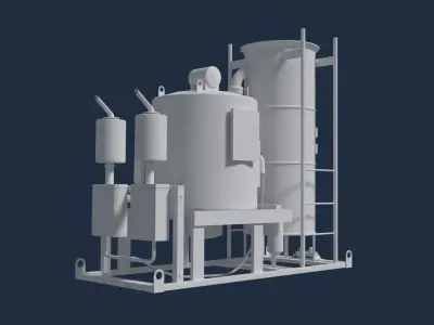 Industrial Boiler Low-poly 3D model