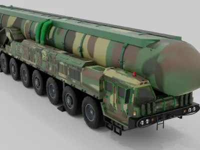 Hwasong-18 Missile Launcher Low-poly 3D model