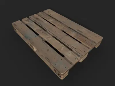 Industrial wooden pallet Low-poly 3D model purchase