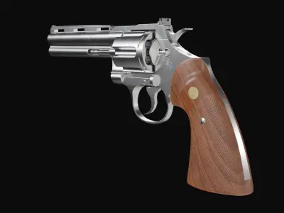 Colt Python Revolver Low-poly 3D model