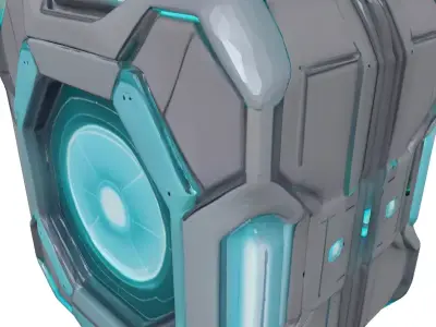 SciFi Glowing Tech Container 3D model