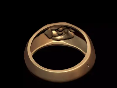 Brutalist Skull Ring for Men 3D print model