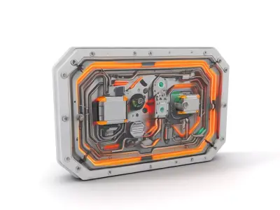 Futuristic Control Panel model pack Low-poly 3D model shop