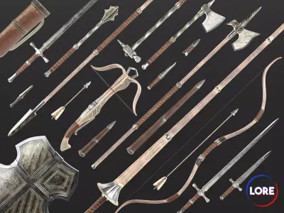 Medieval Collection Noble Weapons Set 3D Model Pack