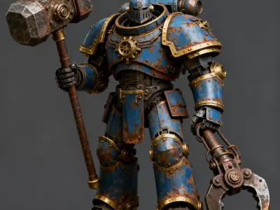 Iron Aegis Steampunk Sentinel 3D Model Low-poly 3D model