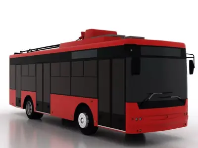 Trolleybus Bogdan T60112 Low Low-poly 3D model