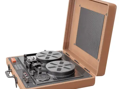 Reel to Reel Tape Player Pecorder  Protable  Low-poly 3D model
