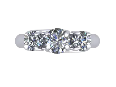 Jewelry 3 Stone Triology Ring 3D print model