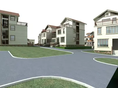 Villa residential complex 3D model shop