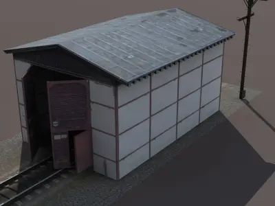 Train Building Low-poly 3D model